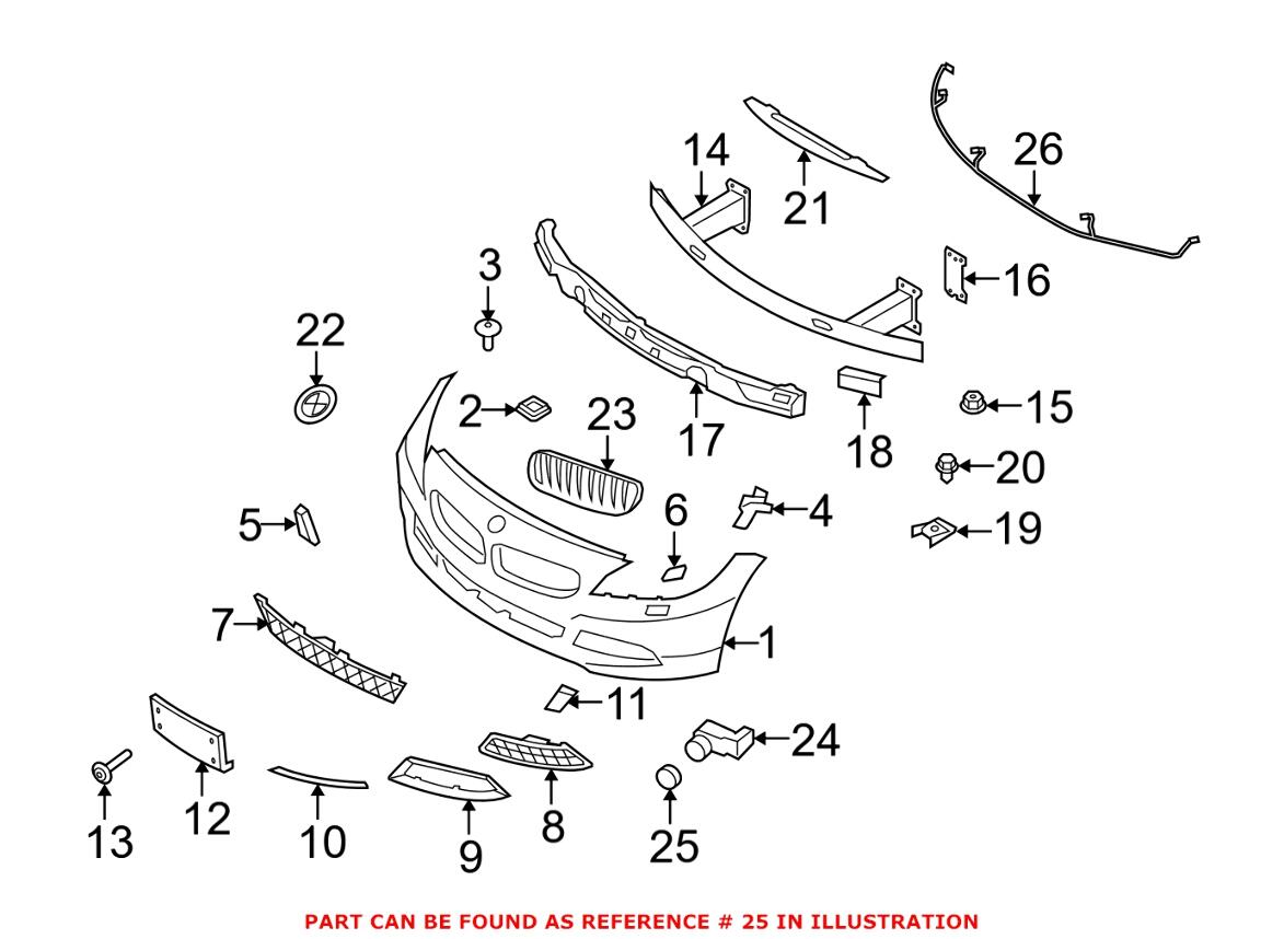 BMW Parking Aid Sensor Retaining Ring 66206923000